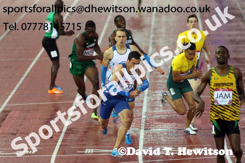Scotland in the 4 x 400 metres at the Commonwealth Games, Glasgow. Photo: David T. Hewitson/Sports for All Pics